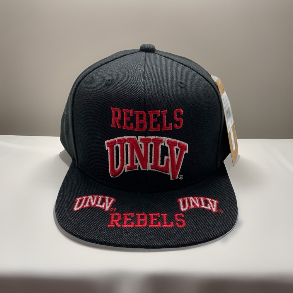 UNLV Rebels Mitchell & Ness College NCAA Front Loaded‎ SnapBack Hat Black Cap